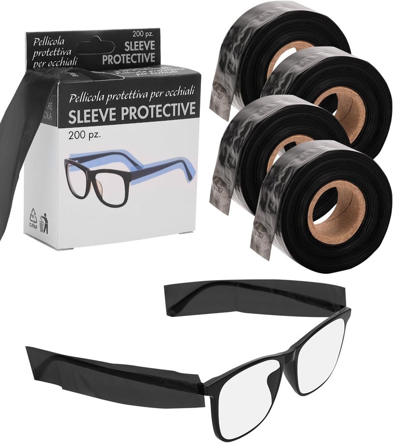 BarberTop Disposable Eyeglass Sleeves For Glasses – Covers For Eye Glasses Against Hair Color Dye, 200 Per Pack - Image 1